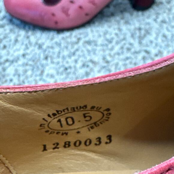 JOHN FLUEVOG Look Out Fascination Lace-Up Leather Heel Pink Oxford Coral Witchy - Picture 11 of 14